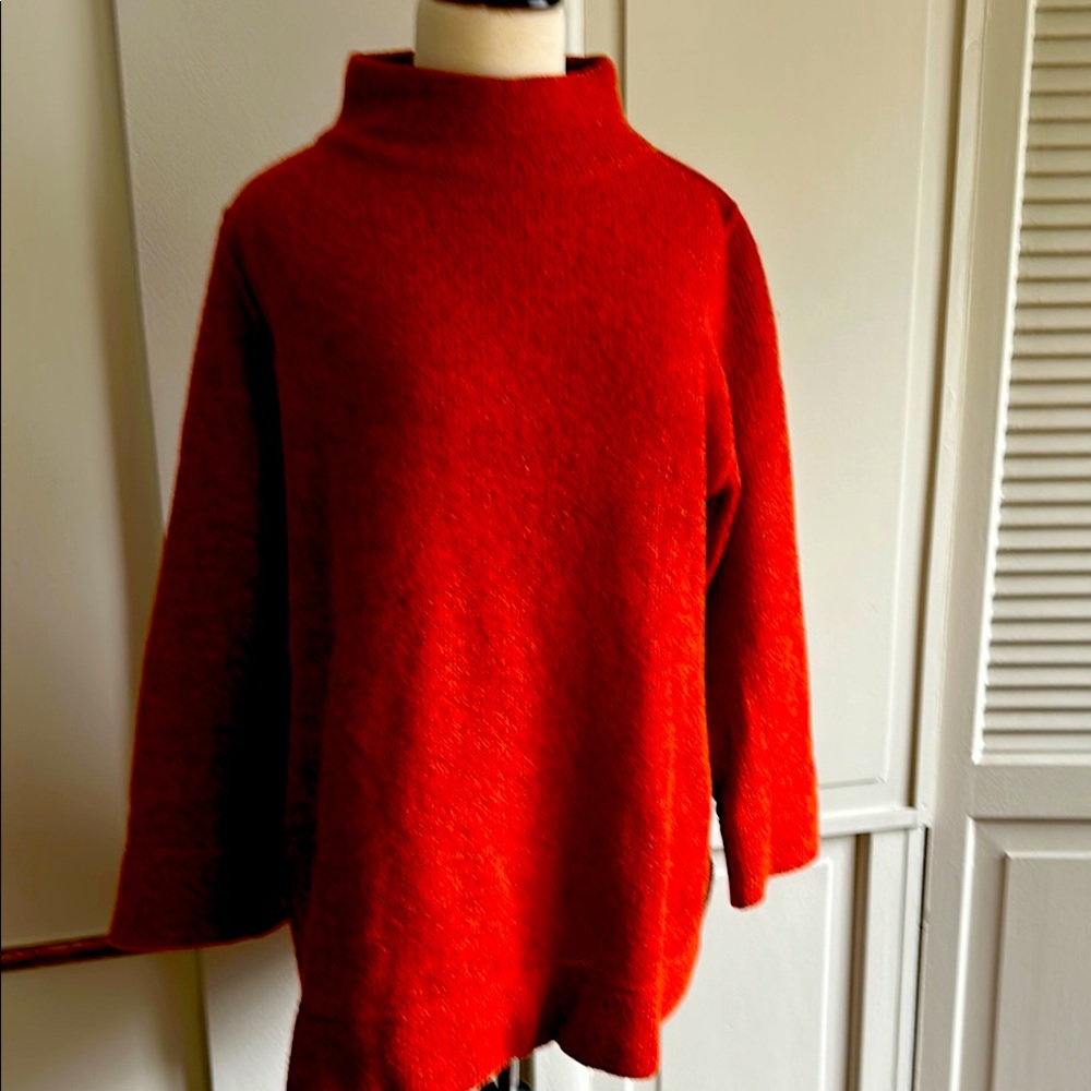 Orange Chine Green italien Tunic wool Sweater very comfortable made in Italy